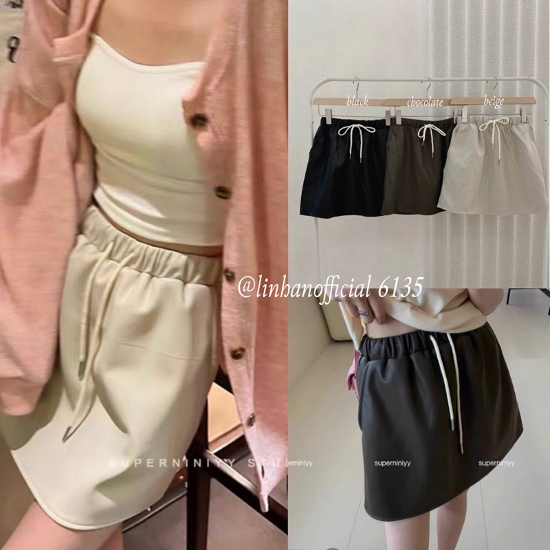 Chân váy da rút dây STYLEKOREAN 6135 // Hàng có sẵn🇰🇷