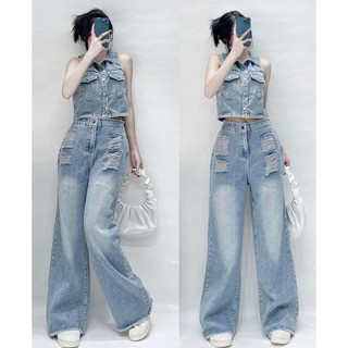 Set Jean Nữ Cao Cấp IIROY chất liệu mềm mịn thoáng mát