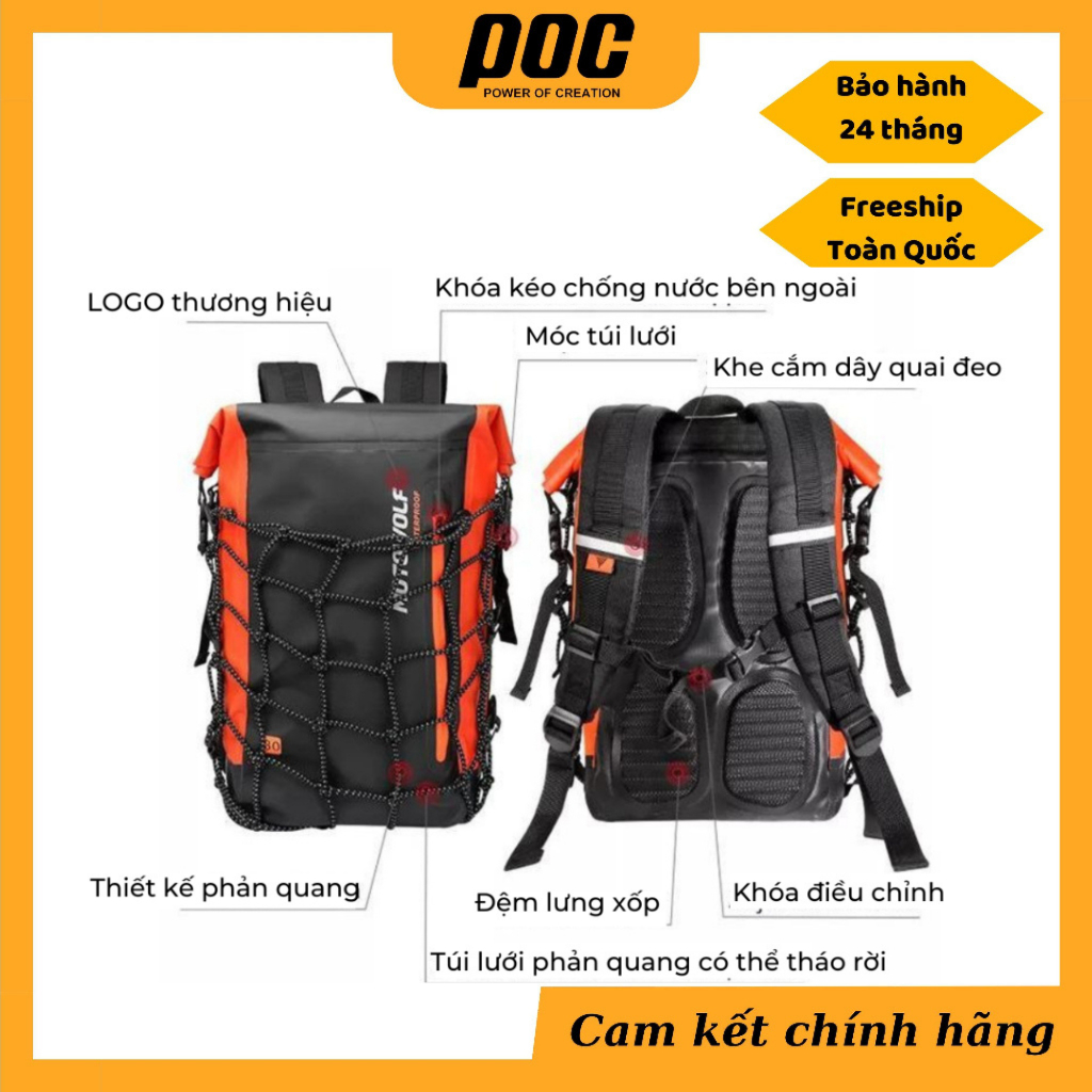 Balo MotoWolf Chống Thấm [Chính hãng]