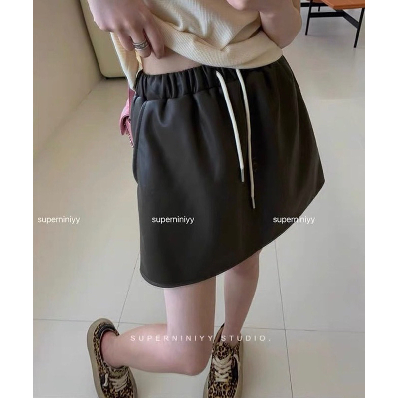 Chân váy da rút dây STYLEKOREAN 6135 // Hàng có sẵn🇰🇷