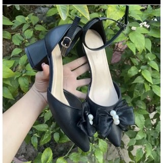 Giày cao gót 5p nữ gót vuông có nơ a8nr