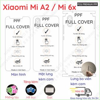 Dán PPF Xiaomi Mi A2 Lite / Redmi 6 pro / Mi A2 / Mi 6x loại trong, nhám dành cho màn hình, mặt lưng, full viền