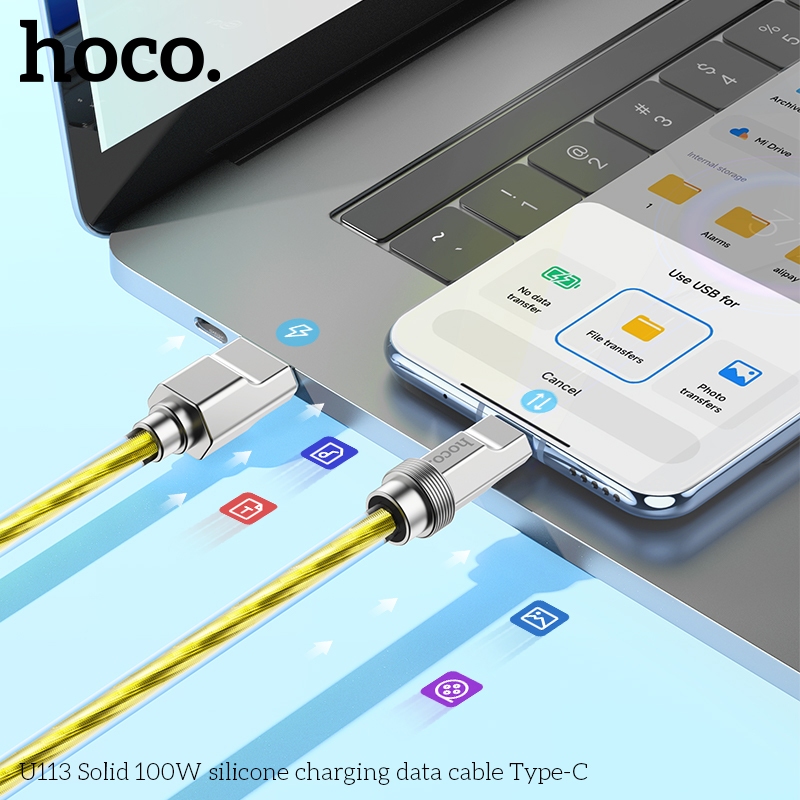 Cáp sạc nhanh Hoco U113 cổng USB to TypeC 100W / TypeC to LN 20W / TypeC to TypeC 100W dài 1M - HÃNG PHÂN PHỐI