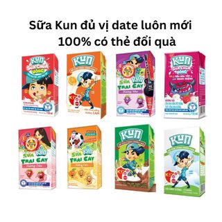 Lốc 4 sữa kun trái cây, kun k2, kun sữa tươi đủ vị 180ml, 110ml