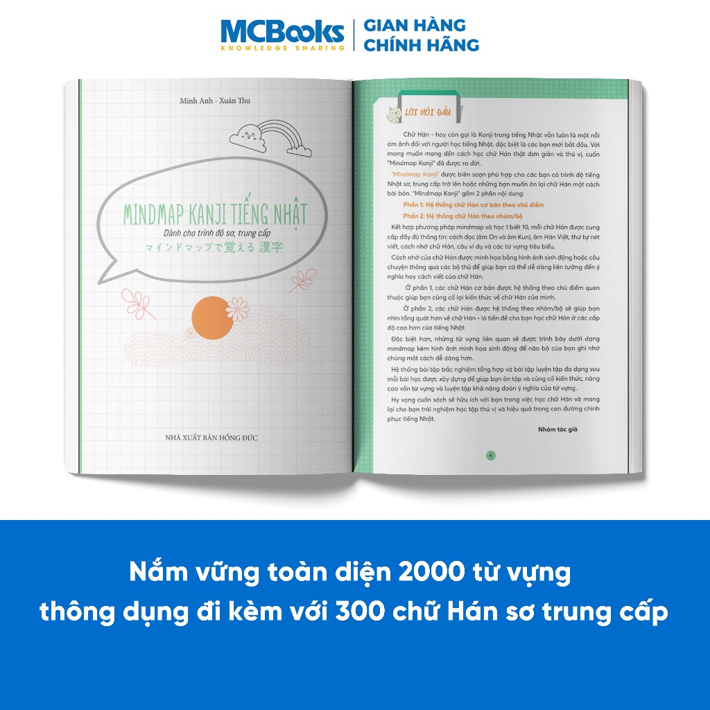 Sách - Mindmap Kanji tiếng Nhật – Dành cho trình độ sơ, trung cấp - Học kèm app