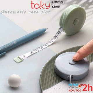 Thước Dây -Taky, Với Nút Bấm Tự Rút Sau Khi Kéo, Đo Vòng Bụng, Vòng Eo 3 Vòng Kiểm Tra Sức Khỏe 1.5m - Đo Quần Áo. 5940