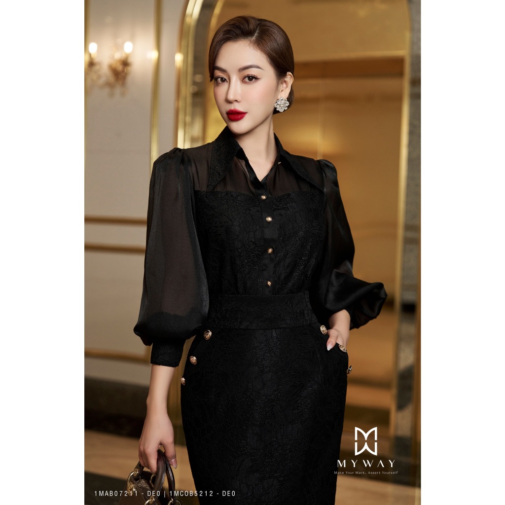 Set Áo Chân Váy Nữ MY WAY Công Sở Dáng Ôm Sang Trọng 1MAB07211 -1MCOB5212