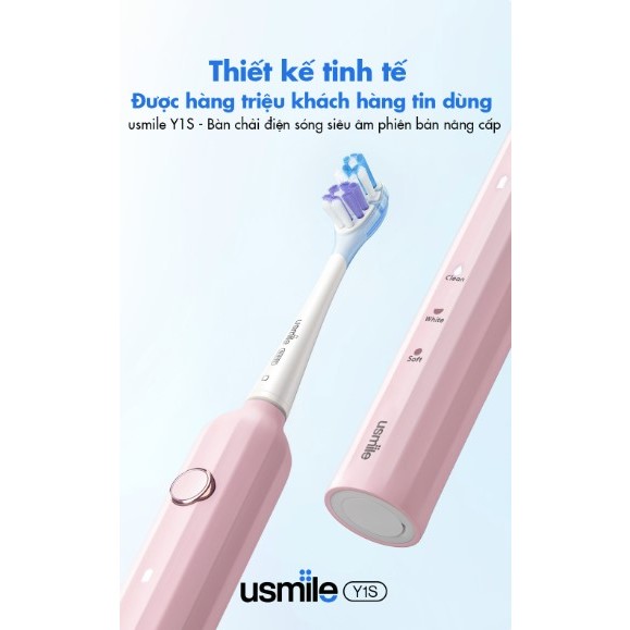 Bàn Chải Điện Sóng Siêu Âm Usmile Y1S Bản Thường/Bản Nâng Cấp | Chính Hãng | Bảo Hành 12T | Mimax Store