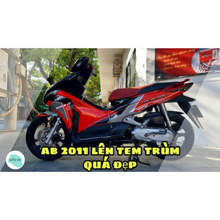 Tem trùm air Blade đời 2011 đỏ đen Rode it, độ team trùm ab dán phủ dàn áo xe đỏ đen RIDEIT rẻ đẹp