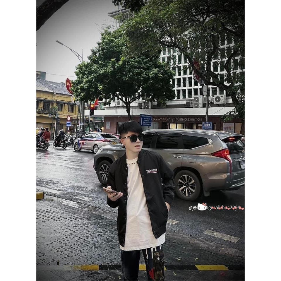 Áo Khoác Gió 2 Lớp Hit BaLenciaga - Khoát Gió Khoác Dù Dày Dặn Dáng Rộng Nam Nữ