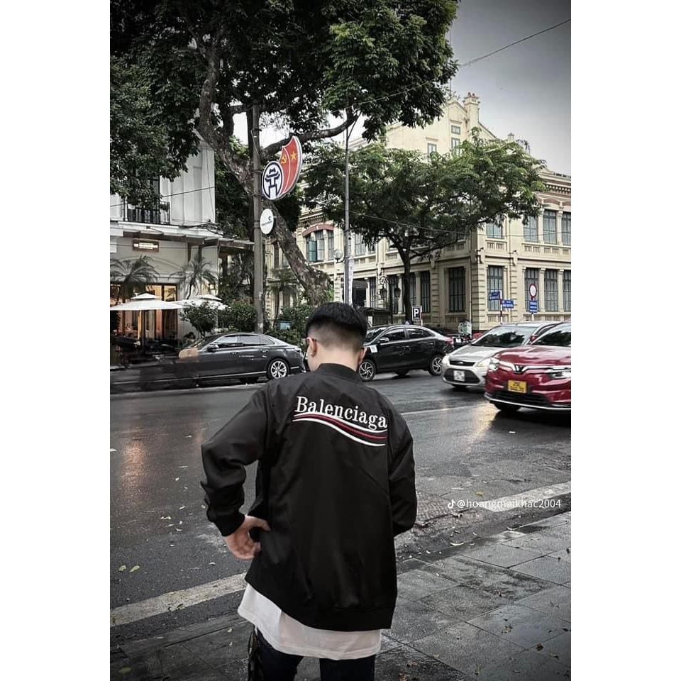 Áo Khoác Gió 2 Lớp Hit BaLenciaga - Khoát Gió Khoác Dù Dày Dặn Dáng Rộng Nam Nữ