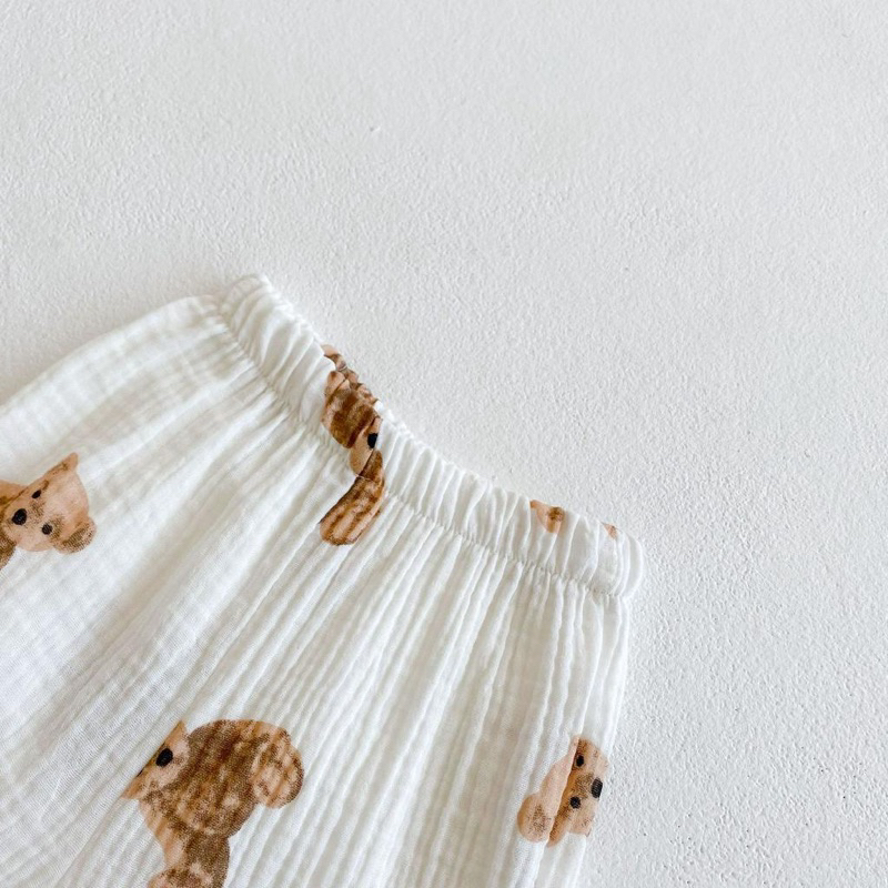 Quần Dài Hàn Quốc 100% Vải Xô Muslin Cho Bé Trai Bé Gái Trang Xô Kids