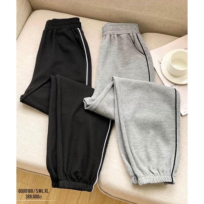 Quần Jogger Chất Tổ Ong Dày Dặn - Quần Dài Chạy Viền Bo Gấu | BigBuy360 - bigbuy360.vn