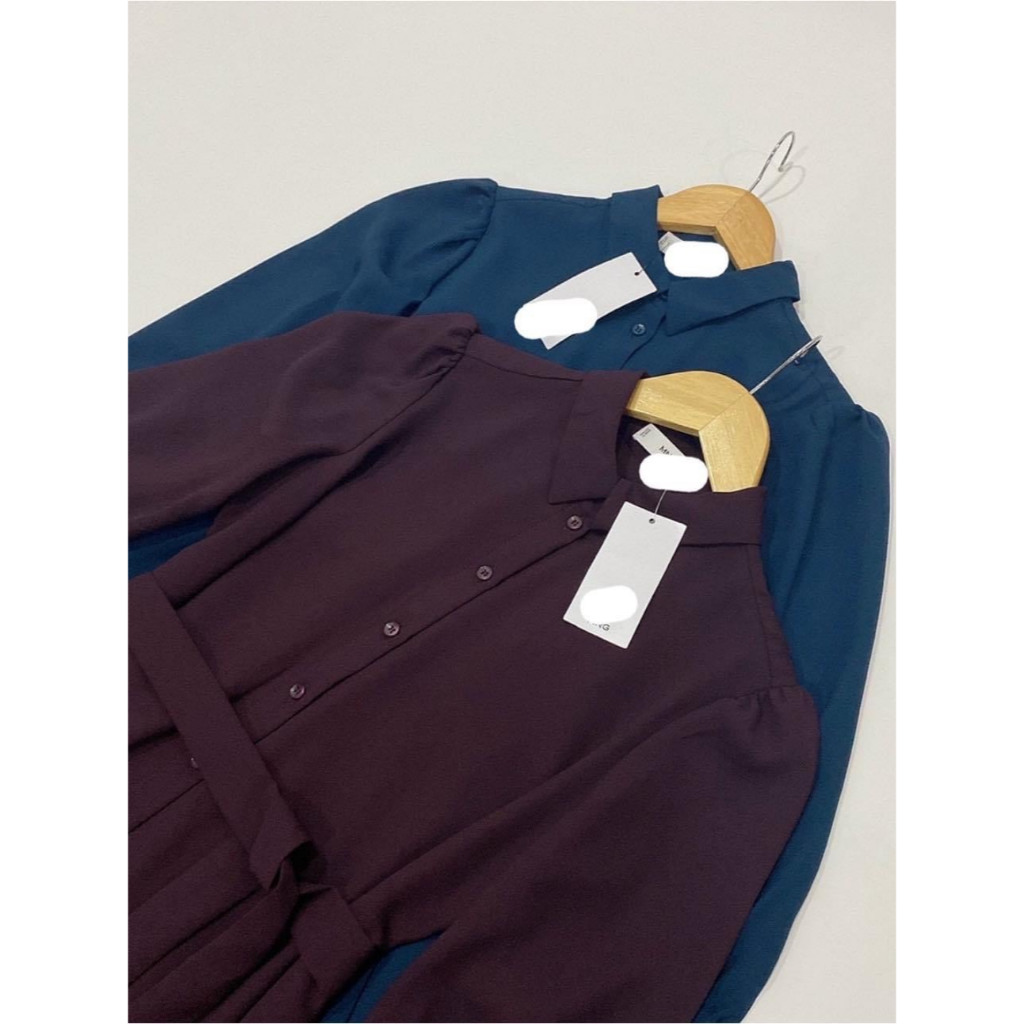 Váy đầm M N G cổ sơ mi xuất dư xịn