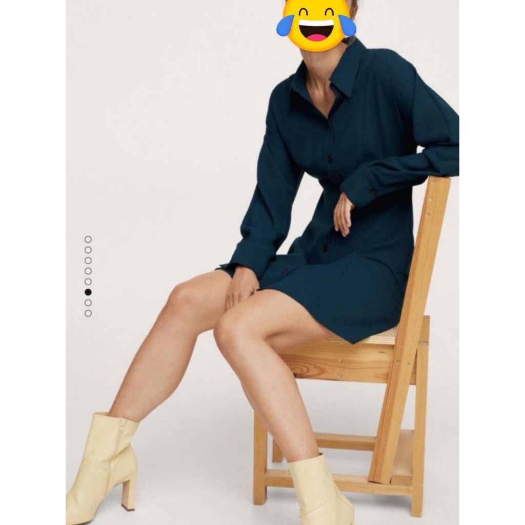 Váy đầm M N G cổ sơ mi xuất dư xịn