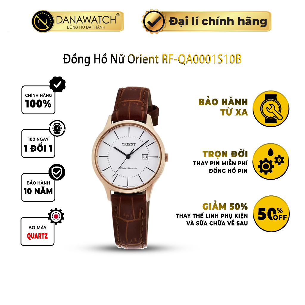 Đồng hồ nữ Orient RF-QA0001S10B thiết kế nhỏ gọn tinh tế mặt số tối giản dành riêng cho các quý cô thanh lịch