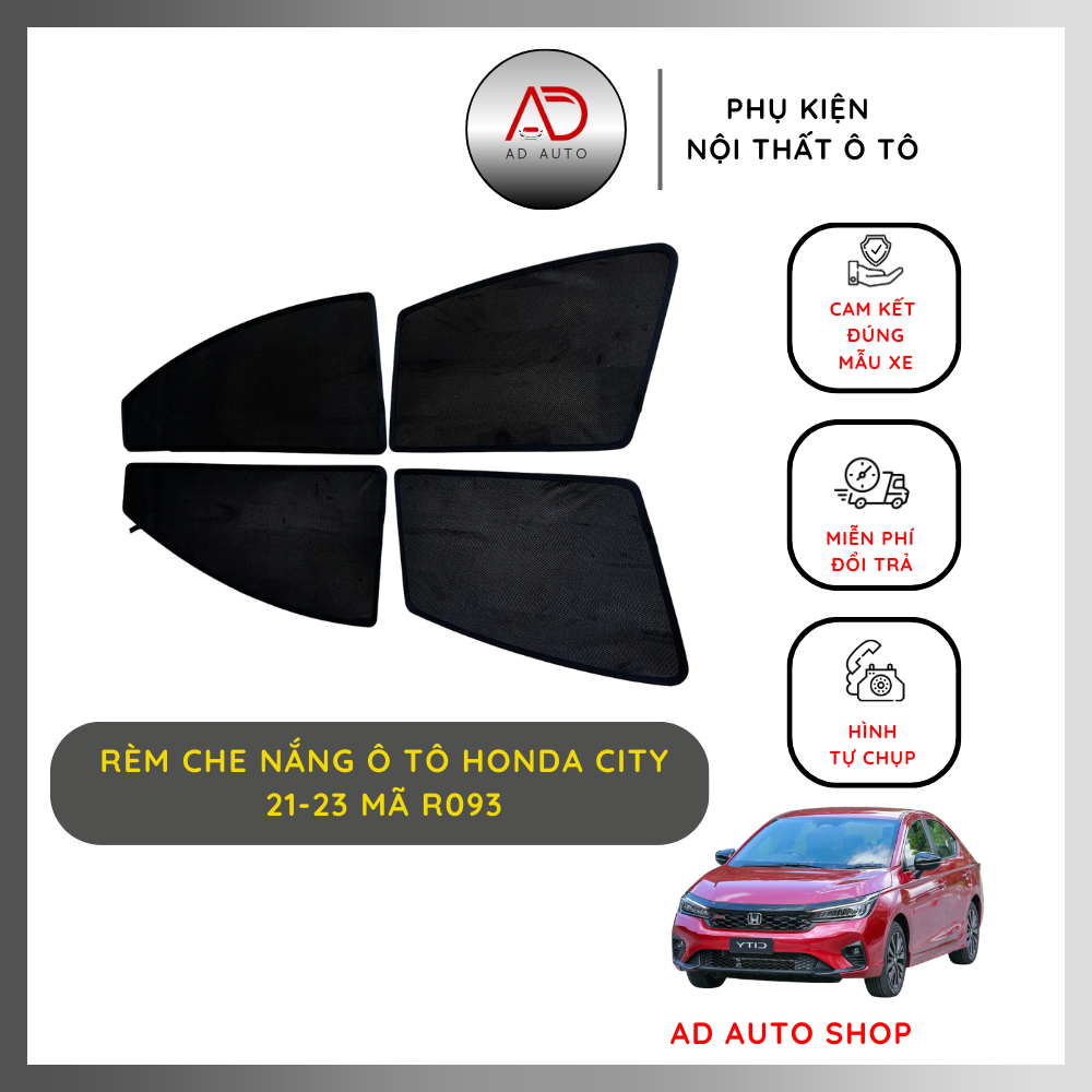 Rèm che nắng ô tô HONDA CITY đời 2021-2023 phản tia UV, sản phẩm rèm che nắng ô tô nam châm tránh nắng cao cấp - AD AUTO