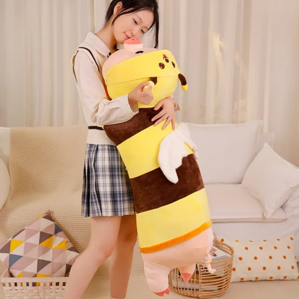 Gấu bông heo ong dễ thương . gối ôm ngủ dễ thương heo ong