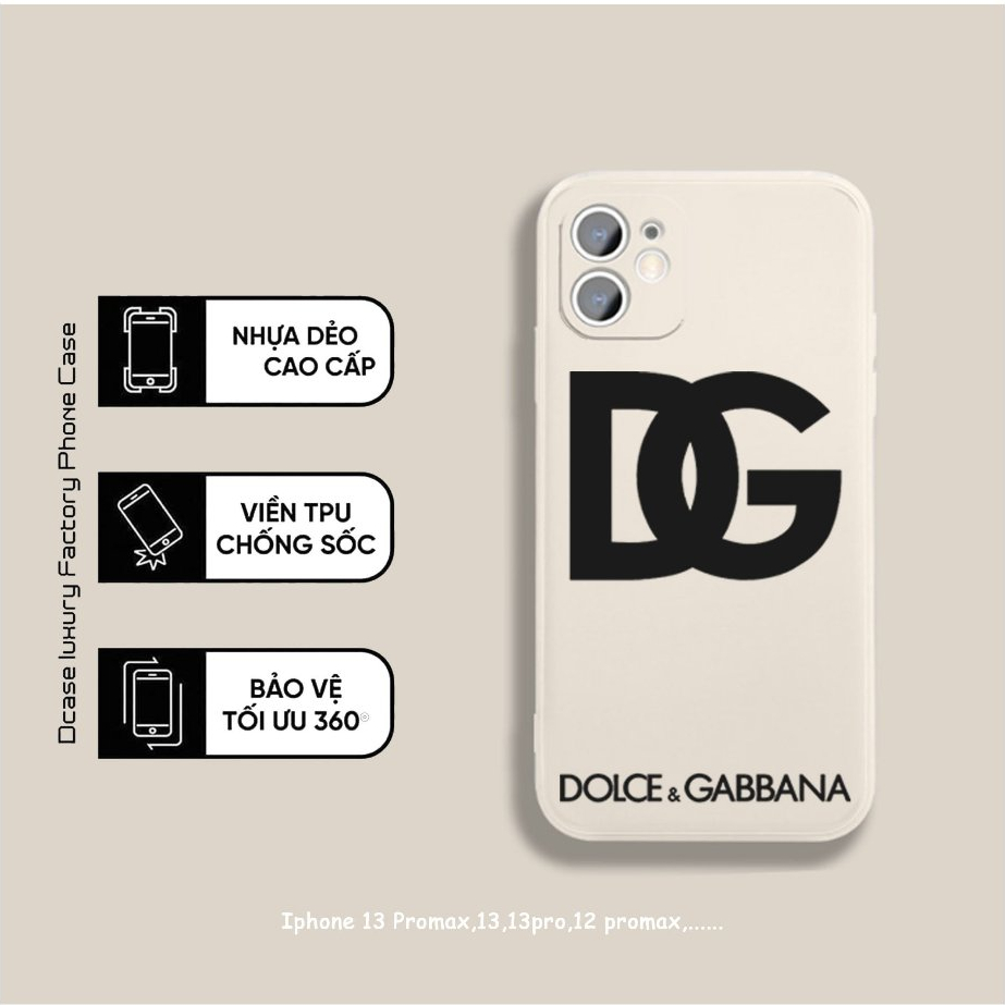 Ốp lưng viền vuông Logo D&G iphone 15prm,15pro,15,14prm,14plus,14pro,14,13prm,13pro,13,12prm,12pro,12,11prm,,...