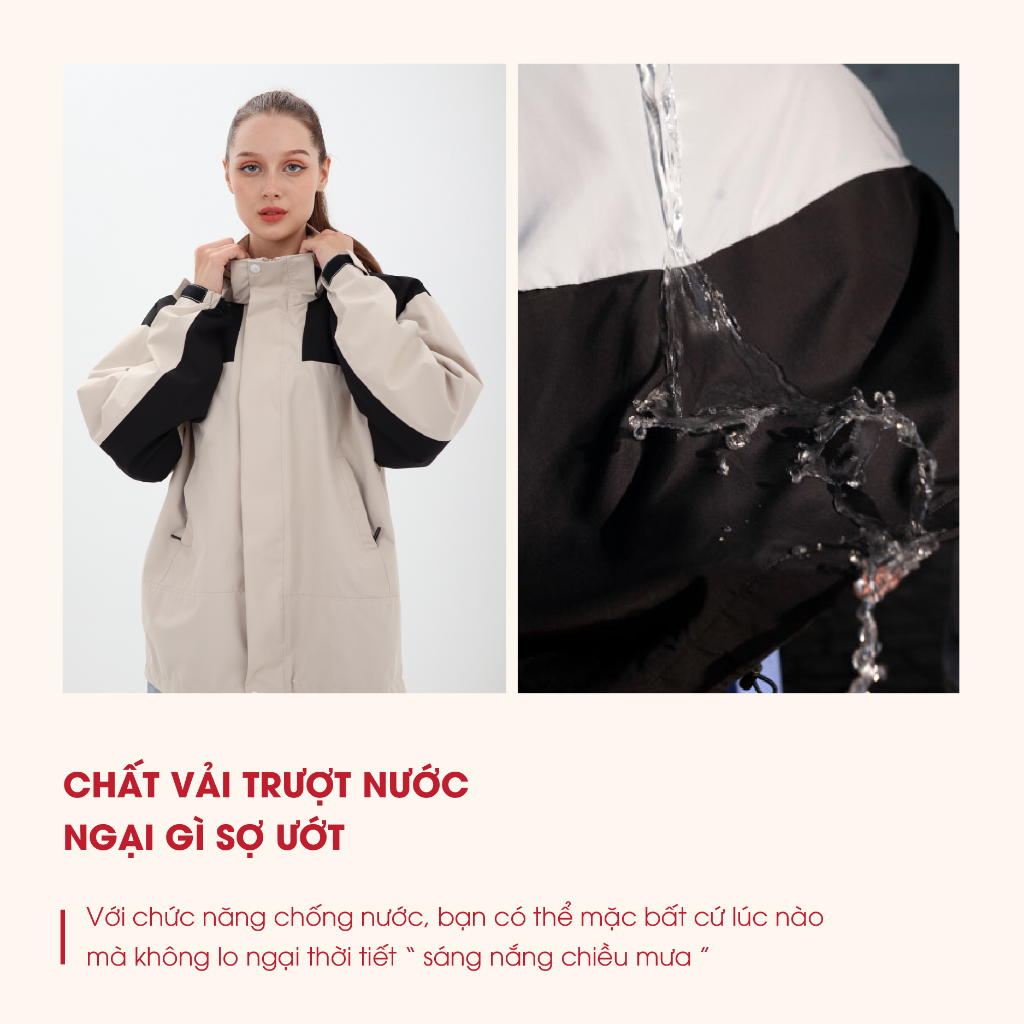 Áo gió Jacket phối màu thời trang unisex 2 lớp Jacwater