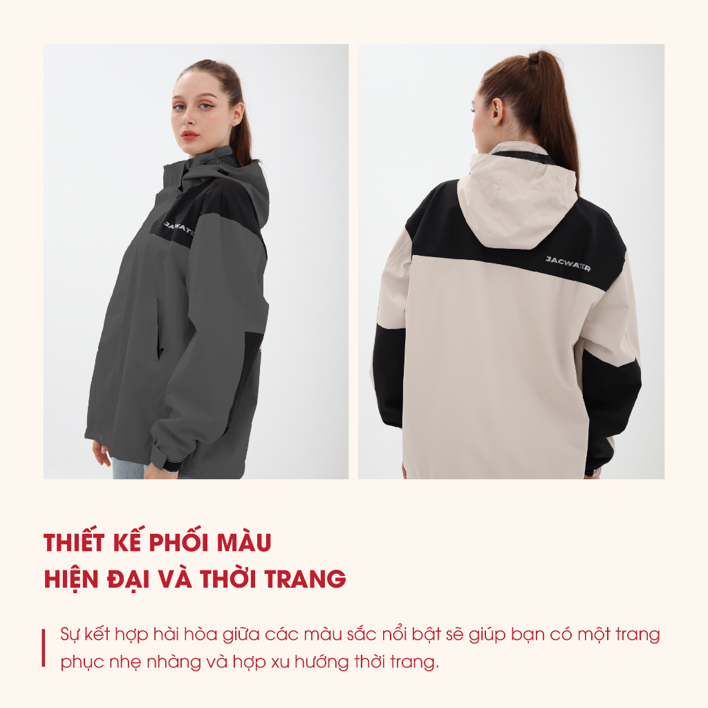 Áo gió Jacket phối màu thời trang unisex 2 lớp Jacwater