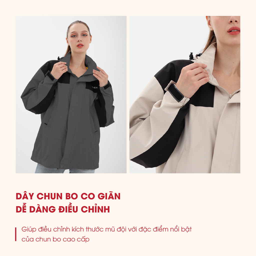 Áo gió Jacket phối màu thời trang unisex 2 lớp Jacwater