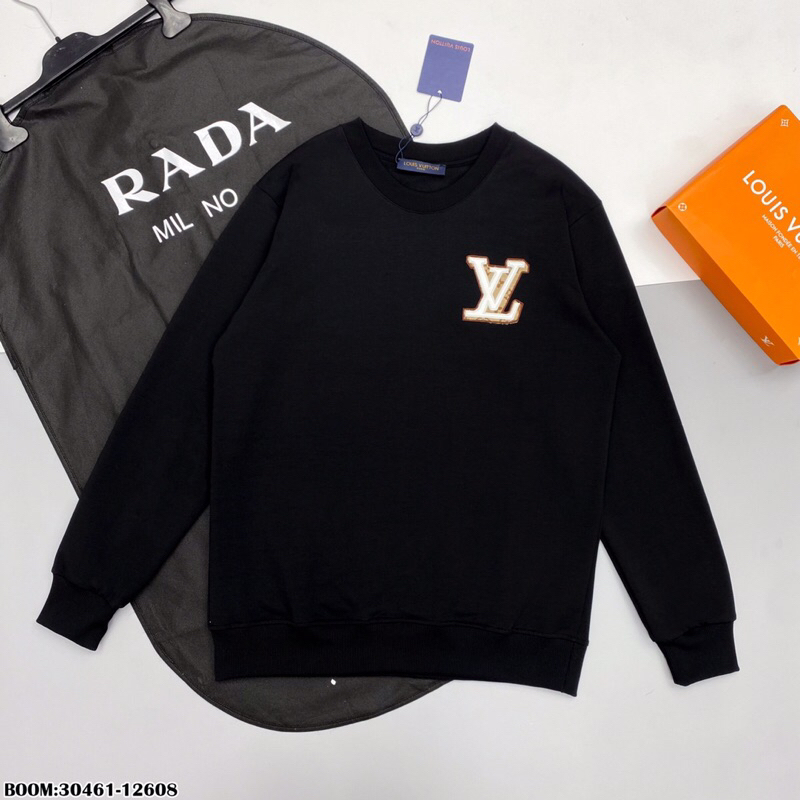 Áo nỉ thu đông nam nữ Lv thêu chữ cực gắt. ảnh thật_30461