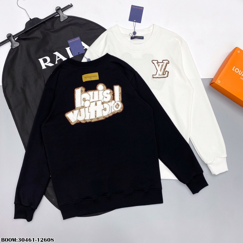 Áo nỉ thu đông nam nữ Lv thêu chữ cực gắt. ảnh thật_30461