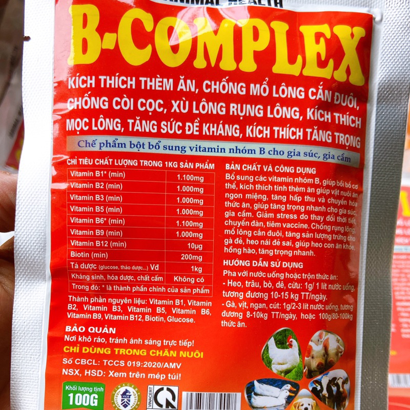 Bcomplex kích thích ăn nhiều, ngủ nhiều gói 100gram
