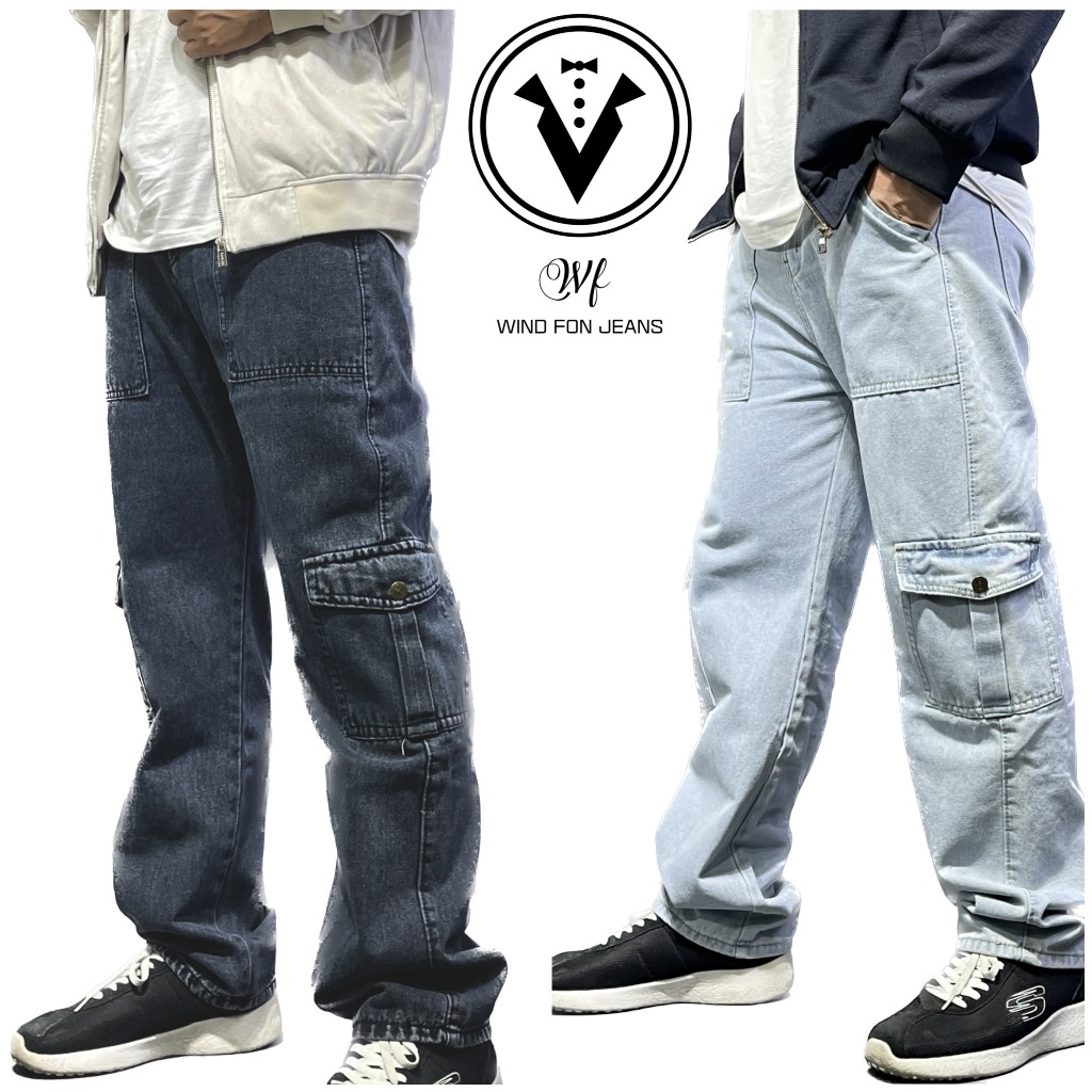 Cargo Jeans Nam Không Co Giãn Phong Cách Mới