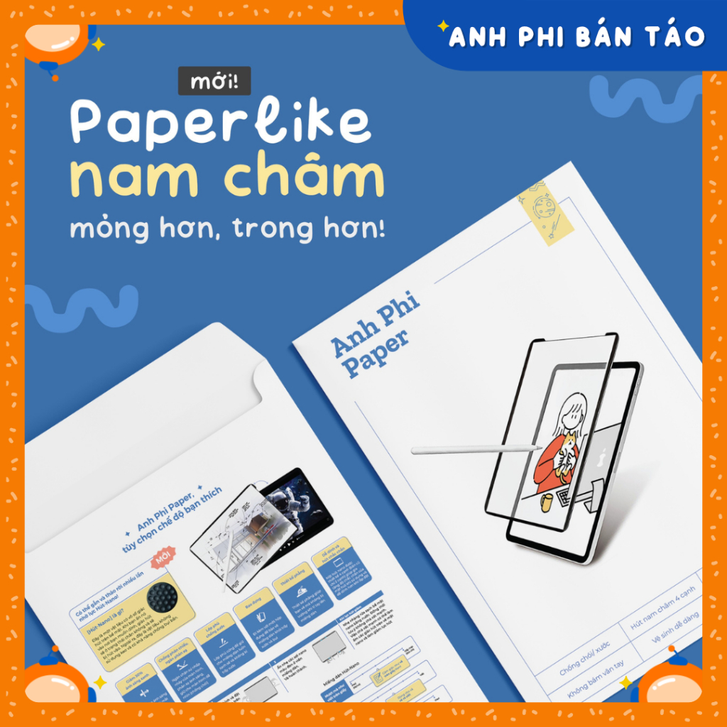 [BẢN MỚI 2023] Anh Phi Paper Like Nam Châm | Dán Màn Hình Paper Like Máy Tính Bảng Cho Cảm Giác Như Viết Trên Giấy