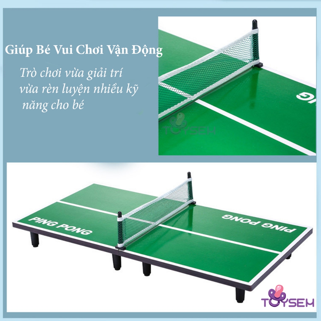 Bóng bàn gỗ mini cho bé vui chơi kèm bóng và tay vợt từ 6 tuổi - Quà tặng sinh nhật