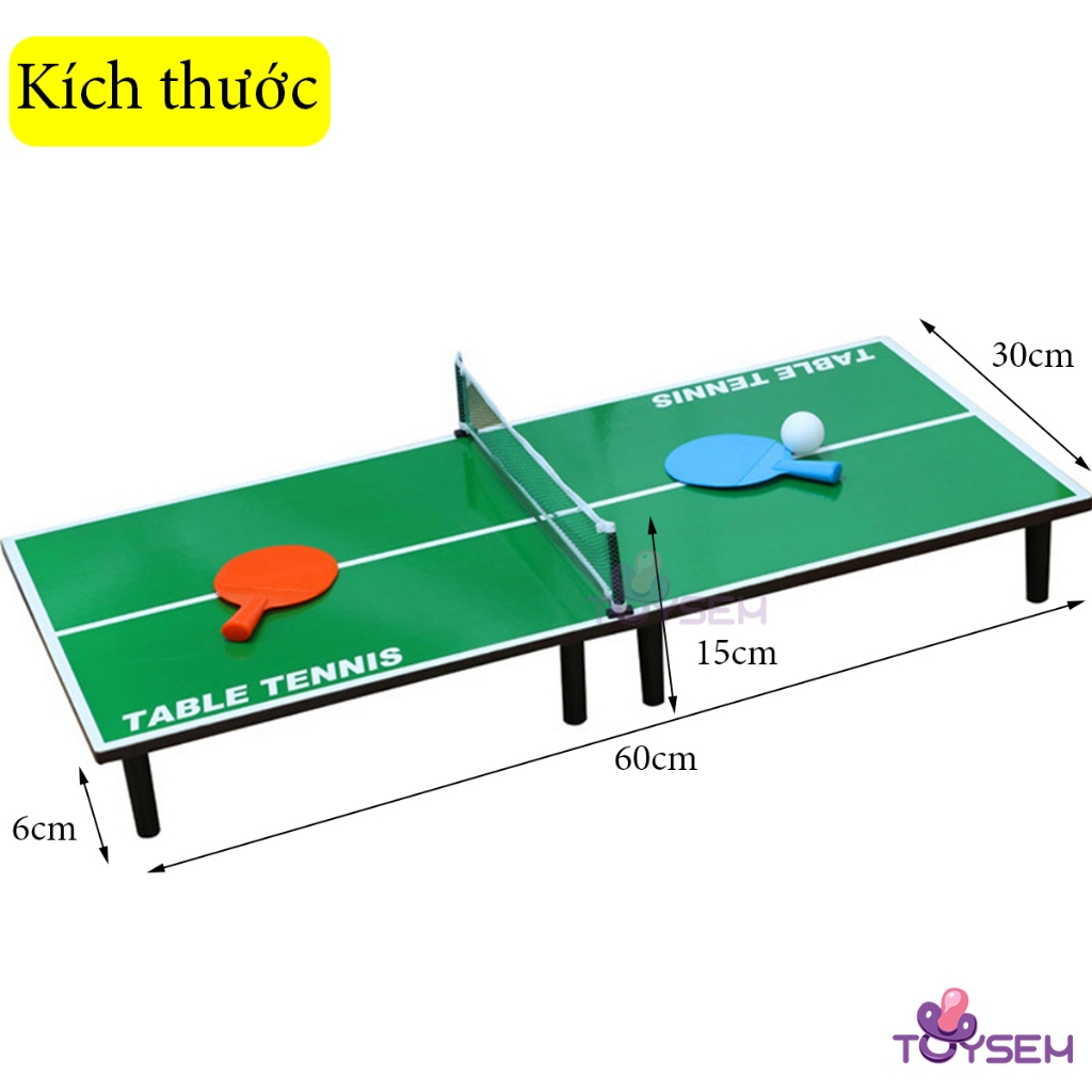 Bóng bàn gỗ mini cho bé vui chơi kèm bóng và tay vợt từ 6 tuổi - Quà tặng sinh nhật