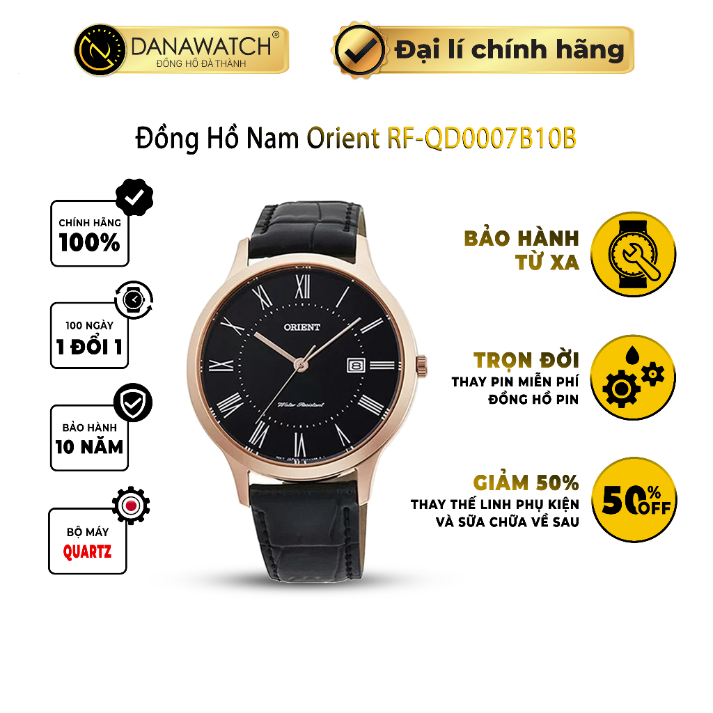 Đồng hồ nam Orient RF-QD0007B10B hiện đại thiết kế đơn giản thanh lịch chất liệu da cao cấp chắc chắn