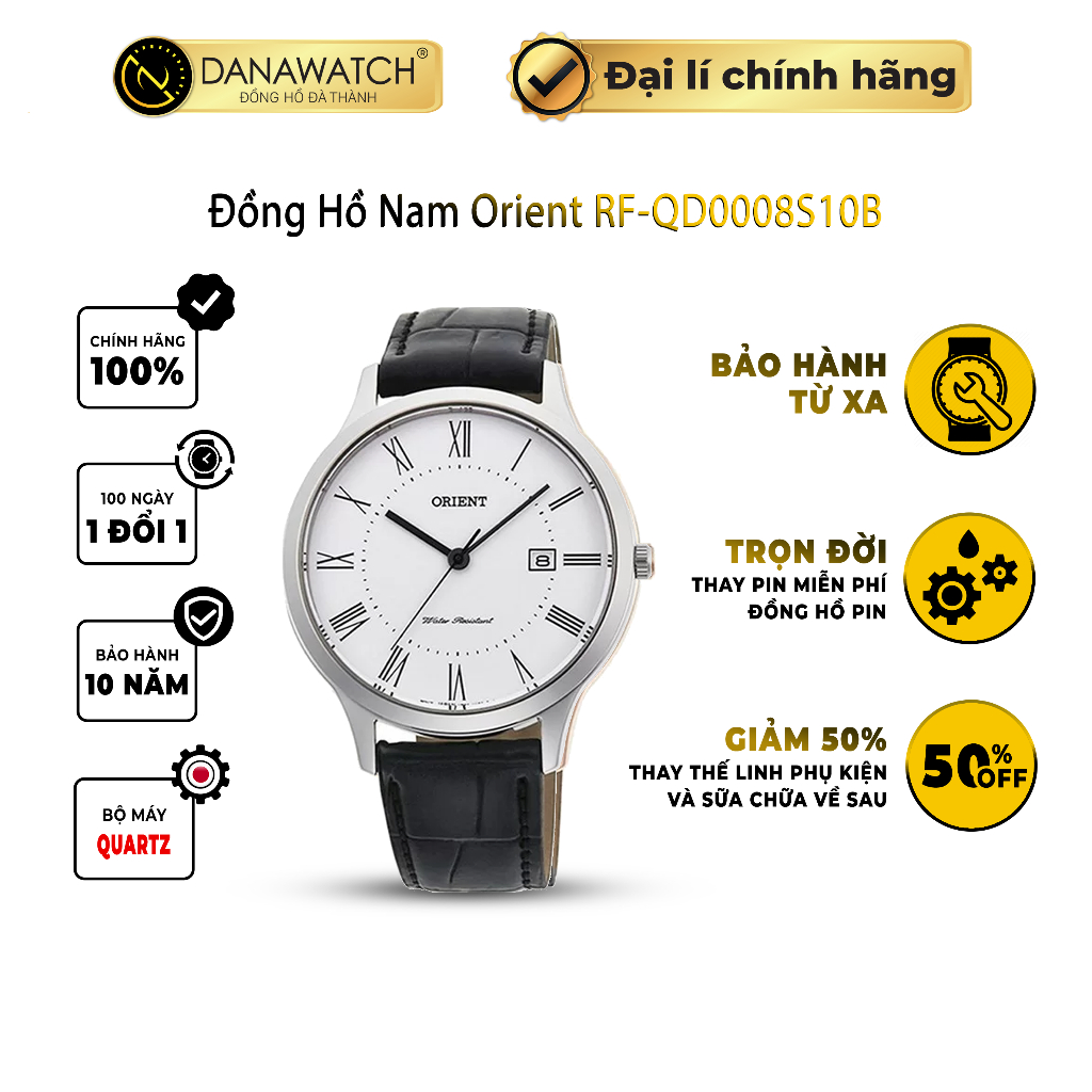 Đồng hồ nam Orient RF-QD0008S10B chất liệu cao cấp tinh tế sắc sảo trên từng chi tiết