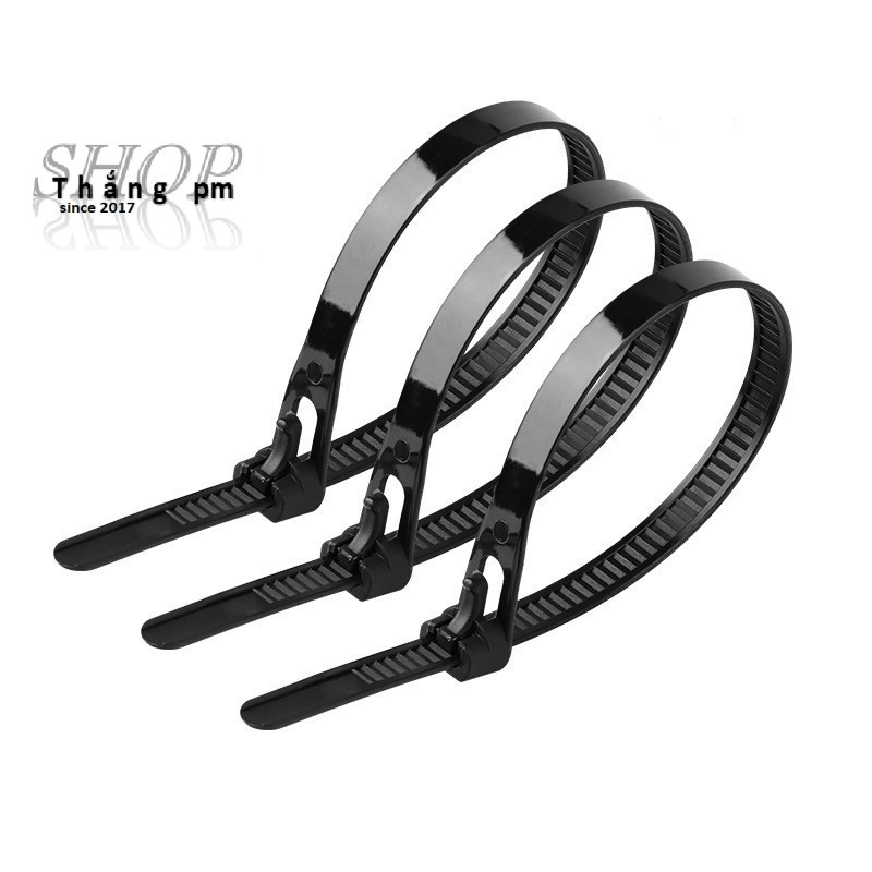 Dây rút tháo mở được dày 8mm dài 20cm 30cm 40cm 50cm Trắng/đen/đỏ/vàng/xanh lá/xanh dương, dây rút thường 8_20_35_50cm