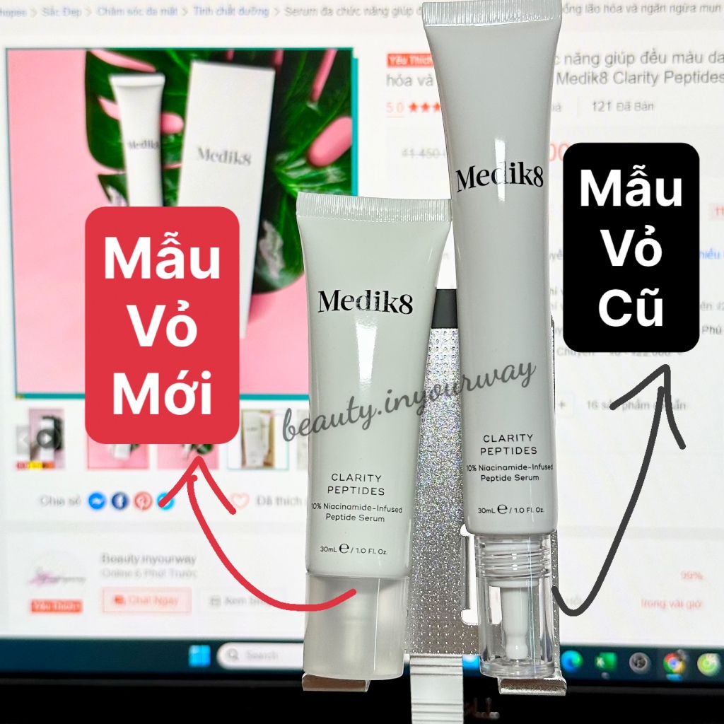 Serum đa chức năng giúp đều màu da, duy trì độ ẩm chống lão hóa và ngăn ngừa mụn Medik8 Clarity Peptides 10% Niacinamide
