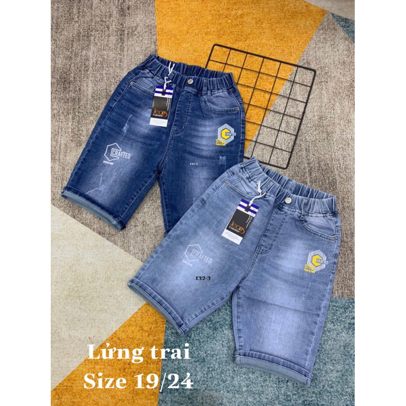 Quần jean lửng bé trai cao cấp 30-50kg Quần jean quảng châu bé trai