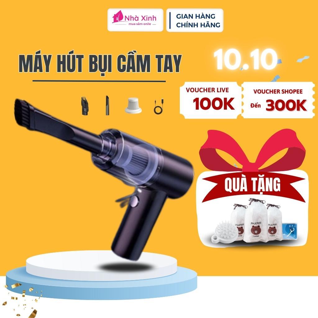 Máy hút bụi cầm tay, hút bụi không dây siêu tiện lợi, Máy hút bụi xe ô tô, giường nệm lông chó mèo đa chức năng -HB02