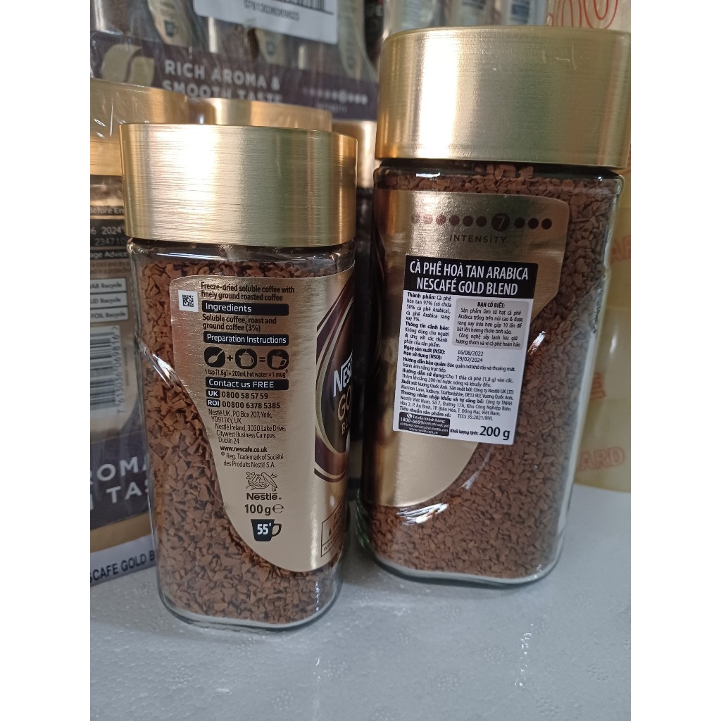 CÀ PHÊ HÒA TAN ARABICA NESCAFE' GOLD BLEND DATE T2/2024