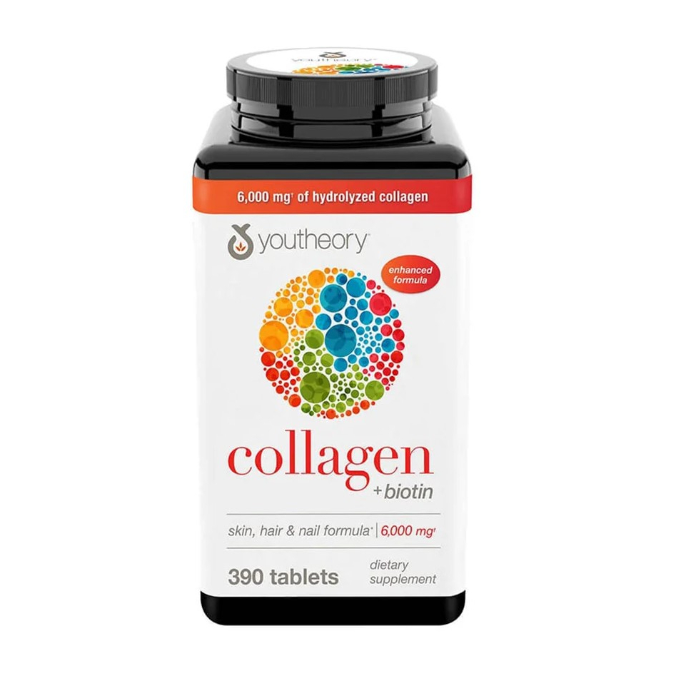 Viên uống bổ sung Collagen Kirkland Signature của Mỹ - Youtheory Collagen + Biotin 6000mg 390 Tablets