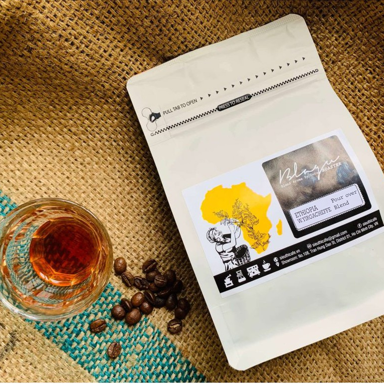 Cà phê Blagu hạt đã rang, Ethiopia W. Yirgacheffe | Dòng Cà Phê Đặc Sản | 100% Arabica - Heirloom | Light Medium 250g