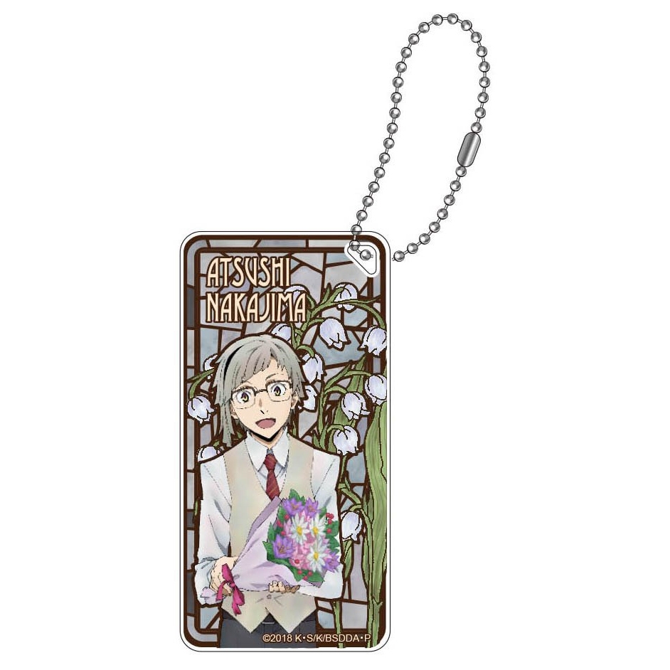 Móc khóa BUNGOU STRAY DOGS ver NỀN HOA Văn hào lưu lạc in hình anime chibi mica trong acrylic keyring dễ thương