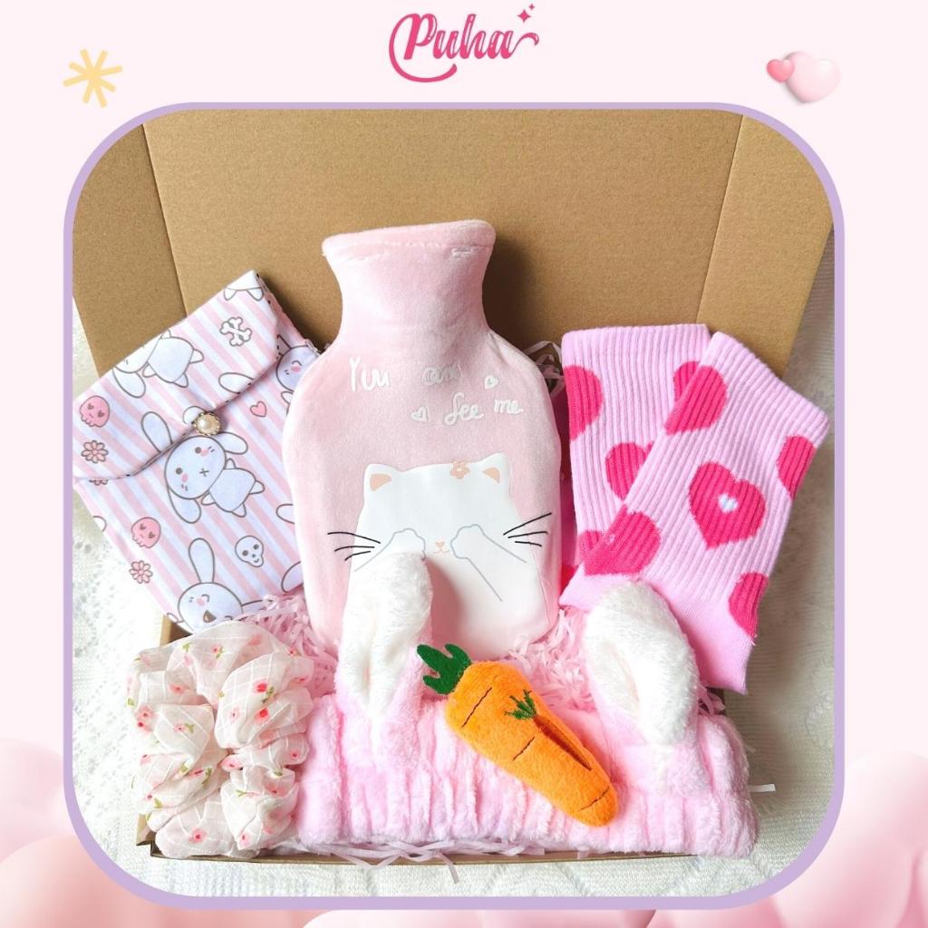 Túi chườm nóng bụng kinh PUHA, túi sưởi ấm bụng kinh - combo quà tặng bạn gái dịp giáng sinh, noel, sinh nhật người yêu