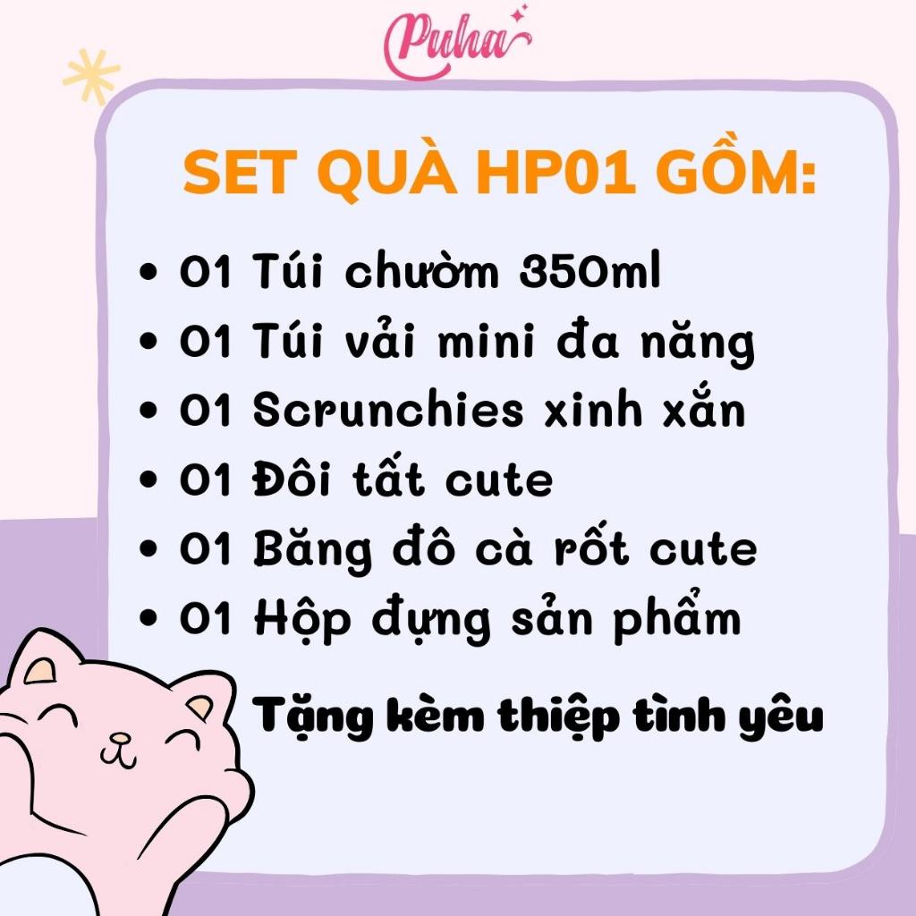Túi chườm nóng bụng kinh PUHA, túi sưởi ấm bụng kinh - combo quà tặng bạn gái dịp giáng sinh, noel, sinh nhật người yêu