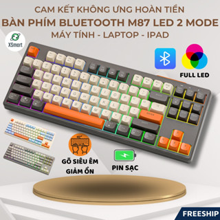 Bàn Phím Không Dây Bluetooth PIN Sạc M87 LED giả cơ Dùng Cho Máy Tính Laptop Điện Thoại
