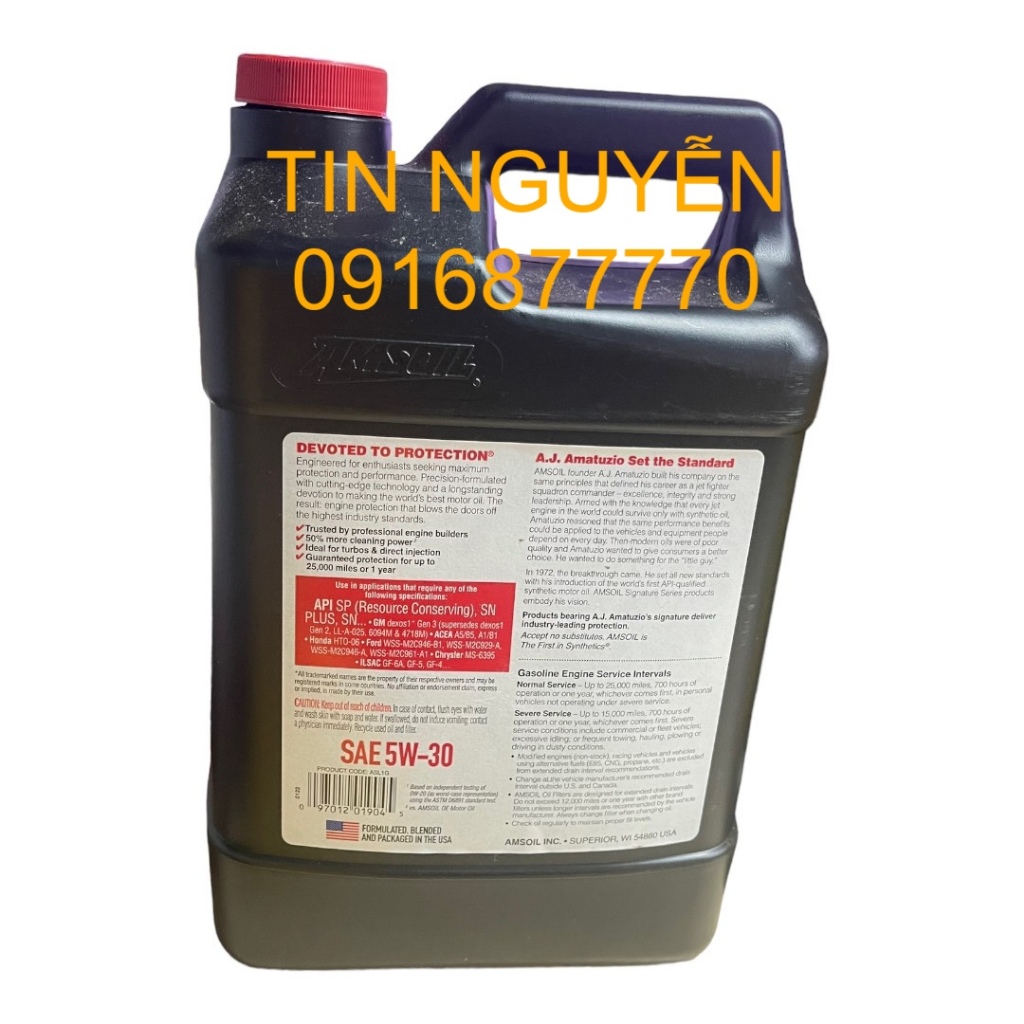 Nhớt xe ga Amsoil Signature Series 5W30 - 3,78L