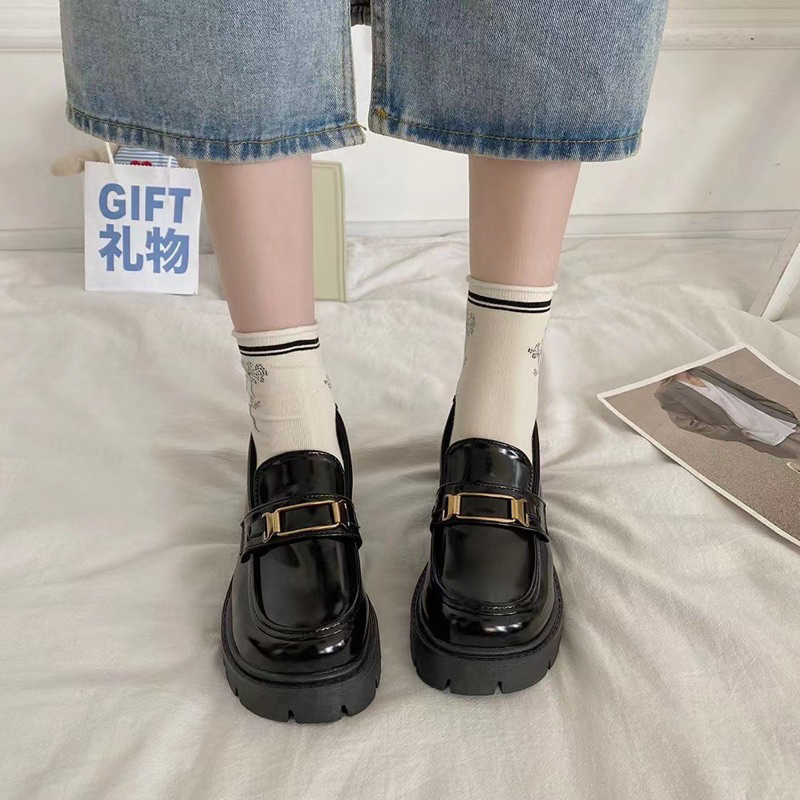 Giày da nữ đế mềm 4cm siêu xinh, Giày mary jane phong cách thời trang dễ phối đồ MSP 999