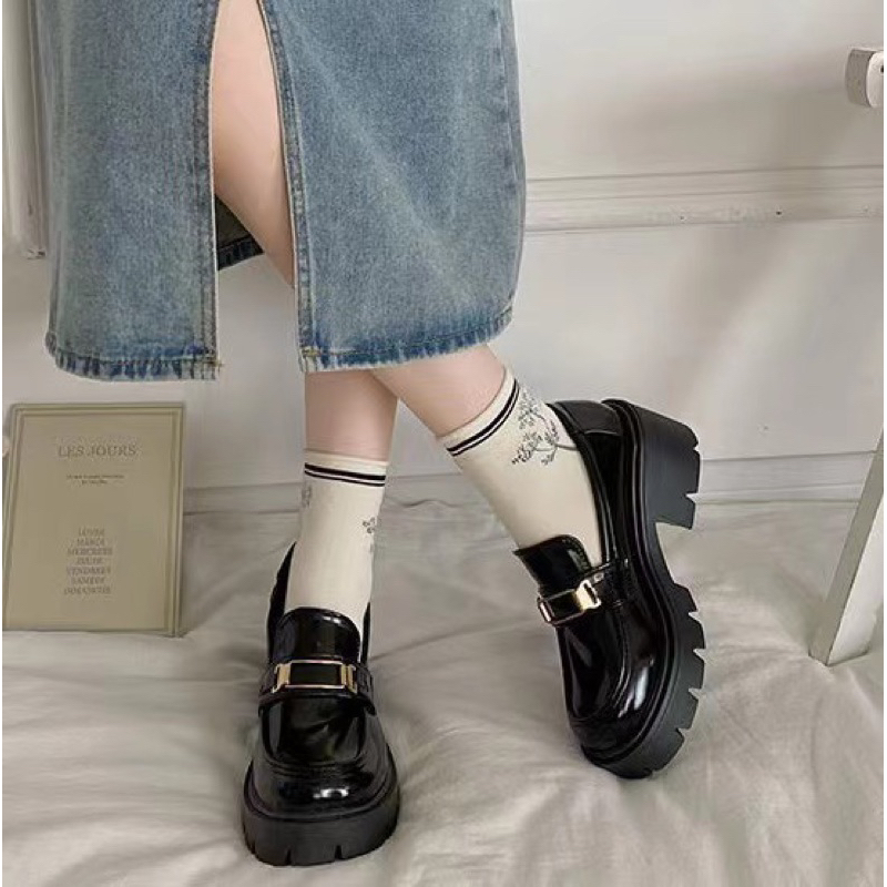 Giày da nữ đế mềm 4cm siêu xinh, Giày mary jane phong cách thời trang dễ phối đồ MSP 999