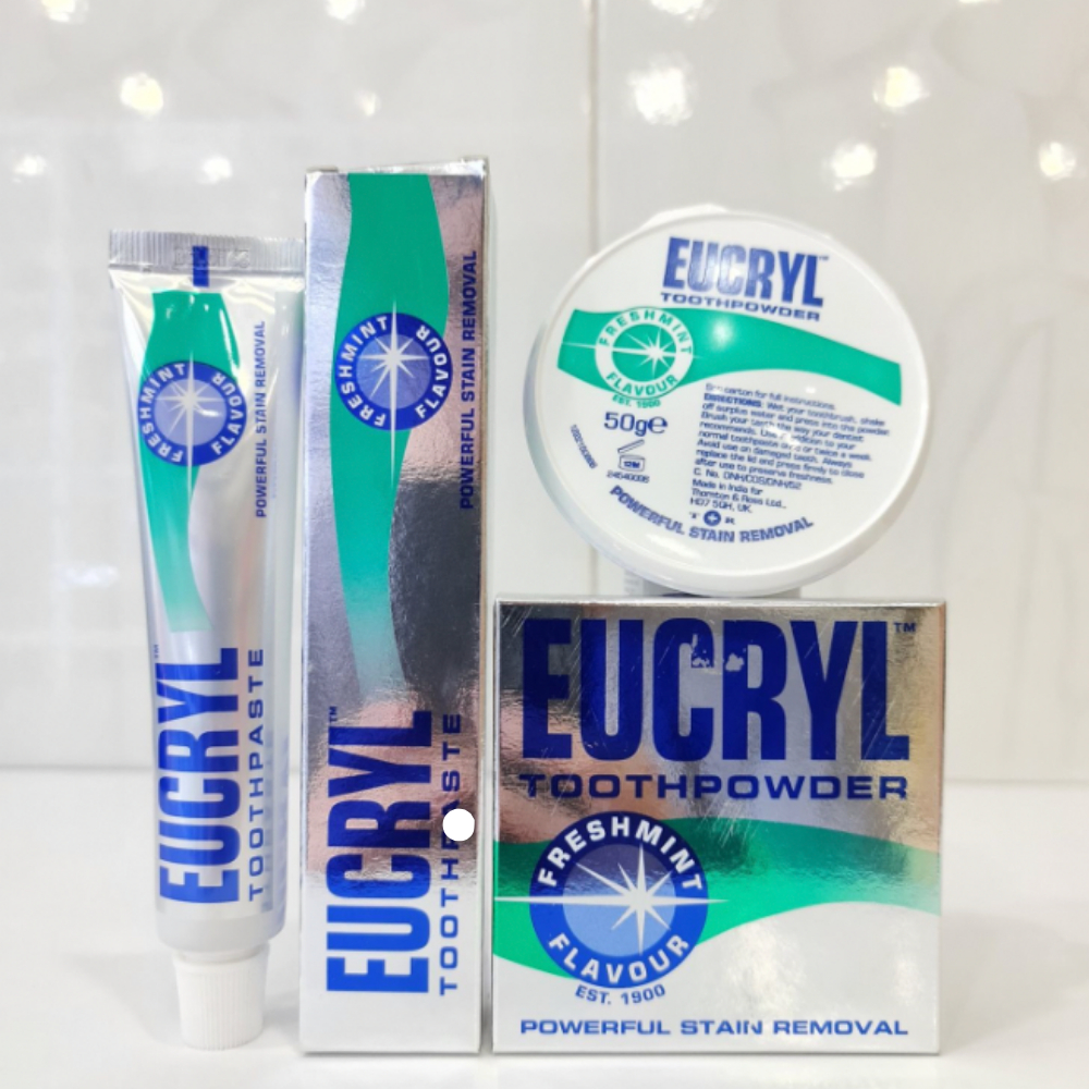 Bột Tẩy Trắng Răng Eucryl Toothpowder Powerful Stain Removal 50g Giúp Thơm Miệng Cảm Giác Sạch Sẽ Cả Ngày